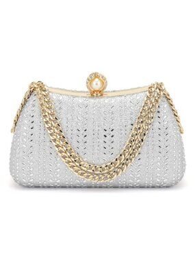 Satin Clutch Purse for Women Sparkly Sequin Evening Bag Formal Wedding Handbag
